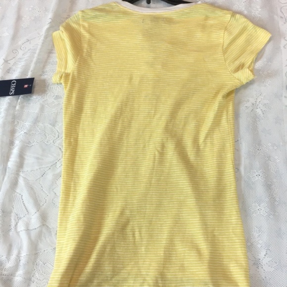 Adorable yellow Chaps shirt with laced up front- New - Picture 8 of 8